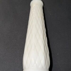 Eo Brody White Flower Vase 9” Vintage Glassware Collectible Clean 1960’s Used PO